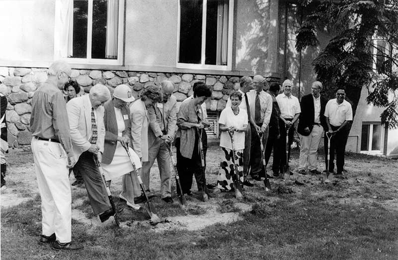 Group of people with shovels