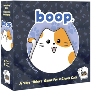 Box cover with a calico cat face with a dark gray background with pawprints