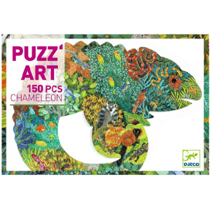 Chameleon shaped image depicting different nature and animal scenes