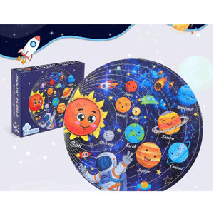 Multi-colored box cover with fun circle puzzle