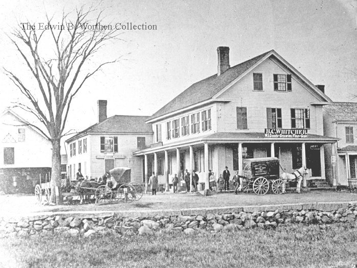 Spaulding's Store, Massachusetts Avenue, 1869. Part of the Edwin B. Worthen Collection at Cary Library Spaulding's Store, Massachusetts Avenue, 1869