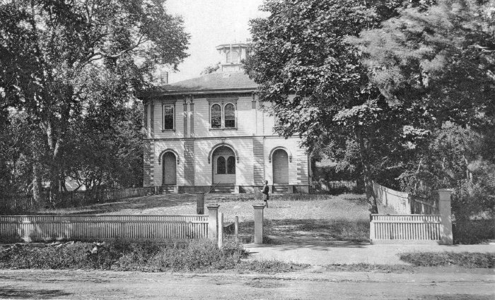 The Old Adams School, 1883. Part of the Edwin B. Worthen Collection at Cary Library The Old Adams School, 1883