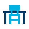 Desk and chair icon