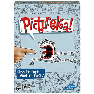 Light blue game box with red lettering that reads Pictureka!