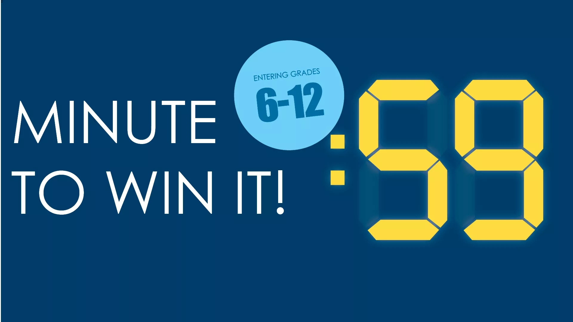 Tue Aug 19 at 2:30 PM - [OUTDOORS] Party Games and Minute-to-Win-It. For Entering Grades 6-12. On the Library Front Lawn.
