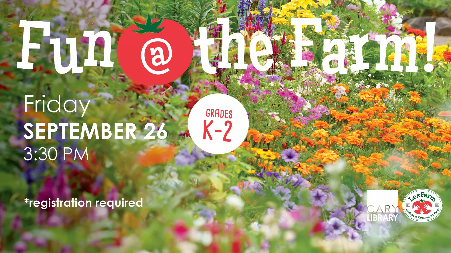 Fri Sep 26 at 3:30 PM - Fun at the Farm! Grades K-2. Registration Required.