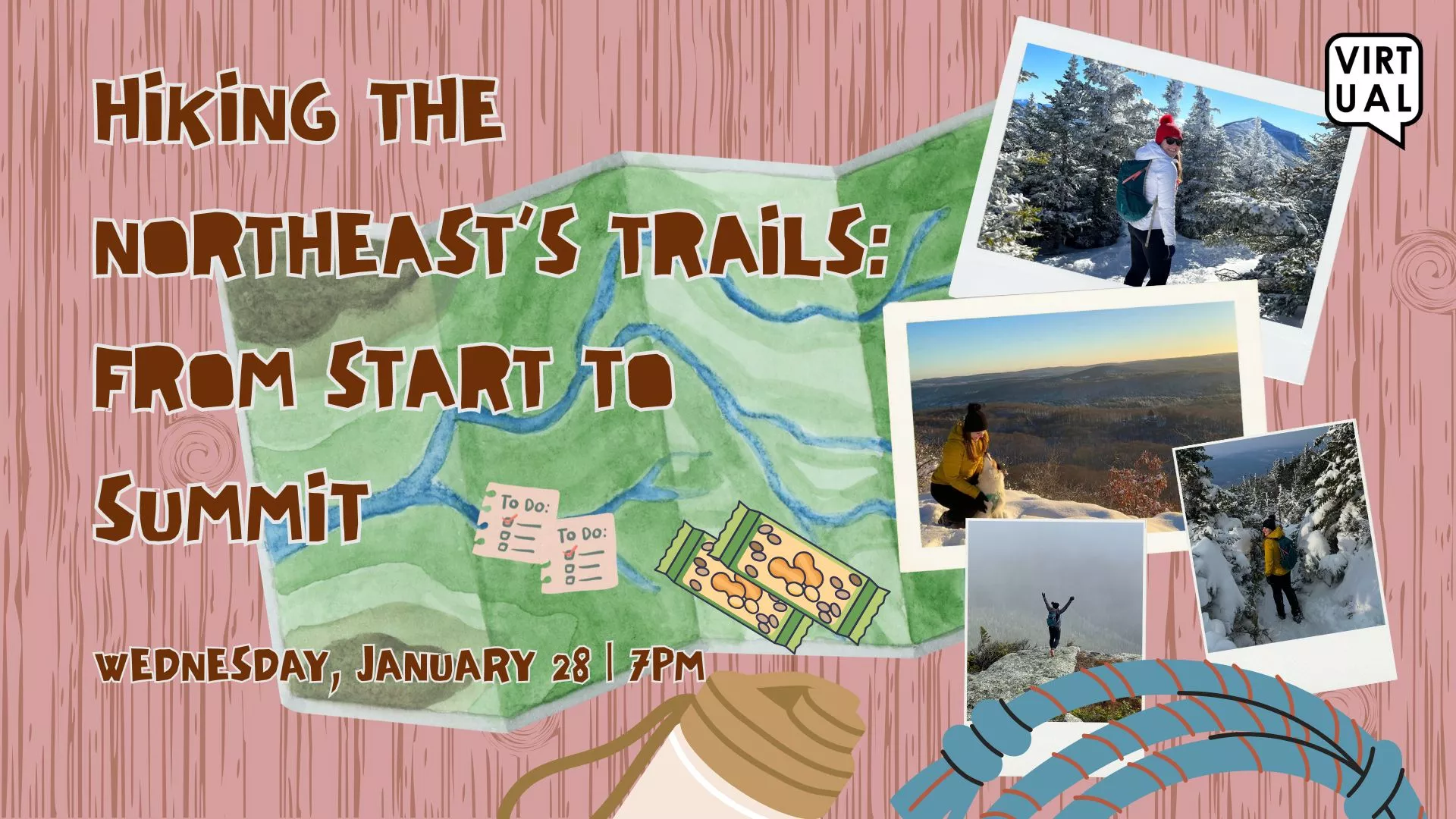 Wed Jan 28 at 7 PM - VIRTUAL Hiking the Northeast's Trails: From Start to Summit.