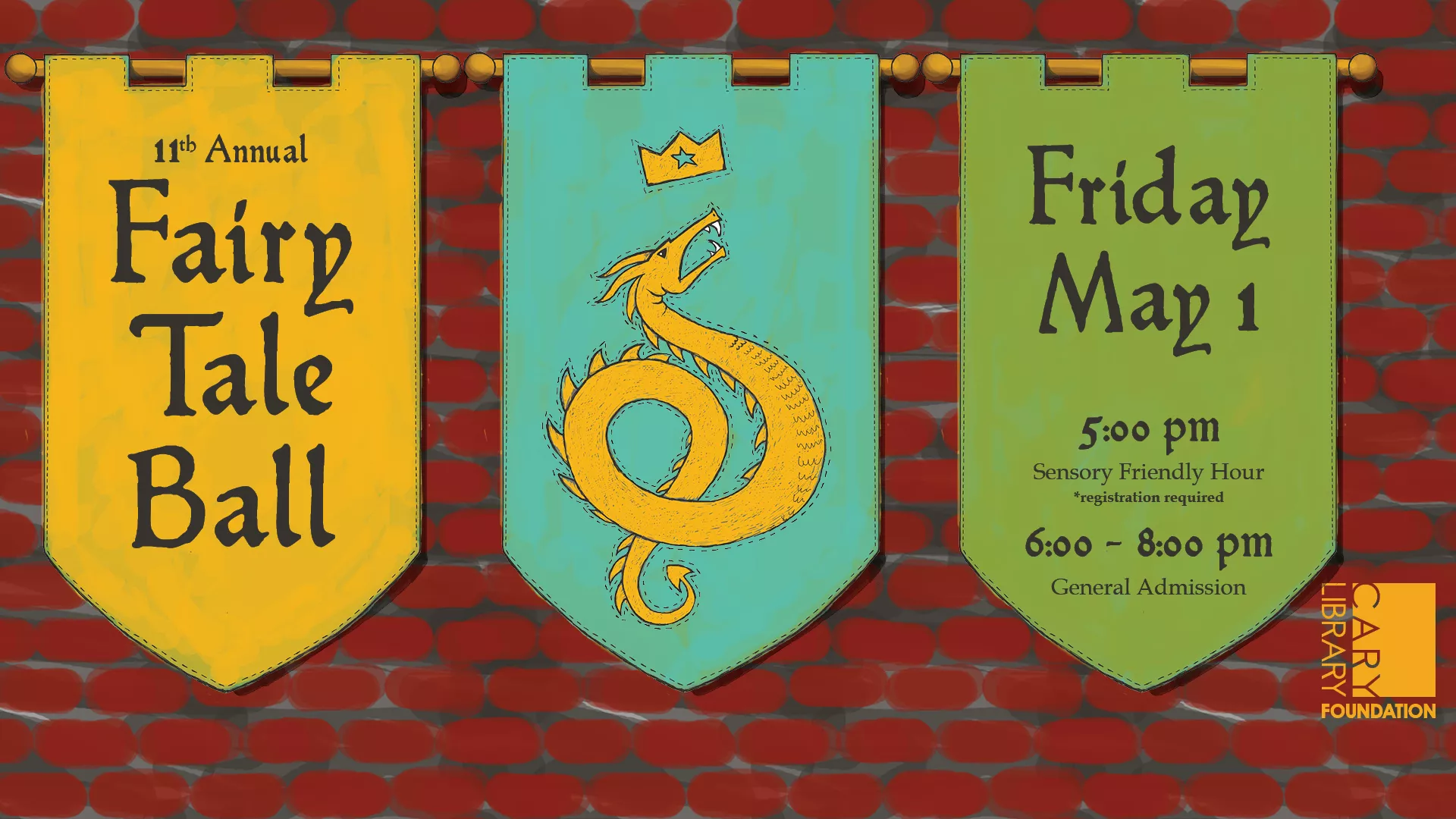 11th Annual Fairy Tale Ball - Friday, May 1: Sensory Friendly Hour at 5 PM (registration required) and General Admission from 6-8 PM.