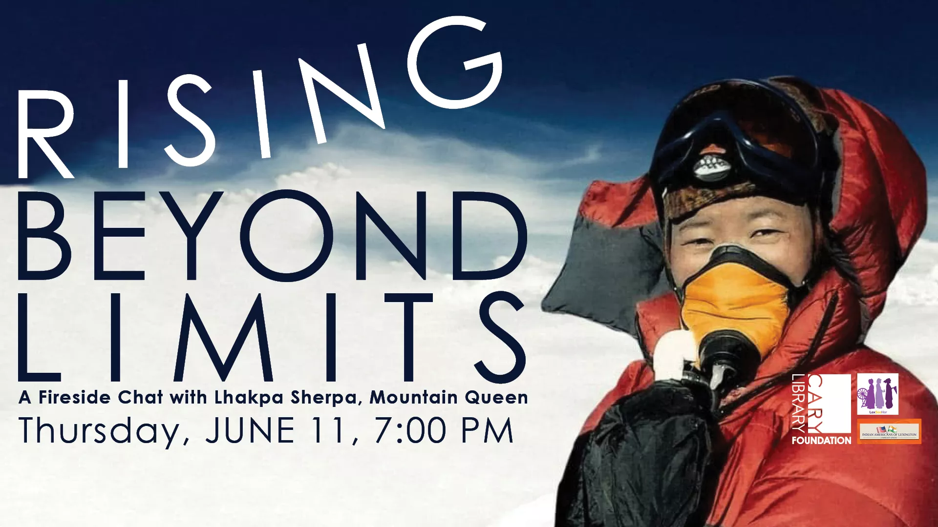 Thu Jun 11 at 7 PM - Rising Beyond Limits: A Fireside Chat with Lhakpa Sherpa, Mountain Queen.