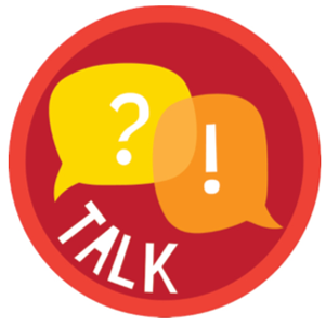 Talk with word bubbles graphic